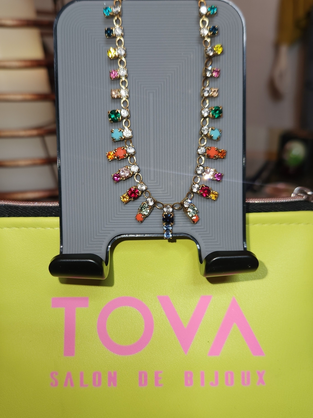 TOVA Multicolor Crystal Necklace Mini Rydell - Picture 2 of 3